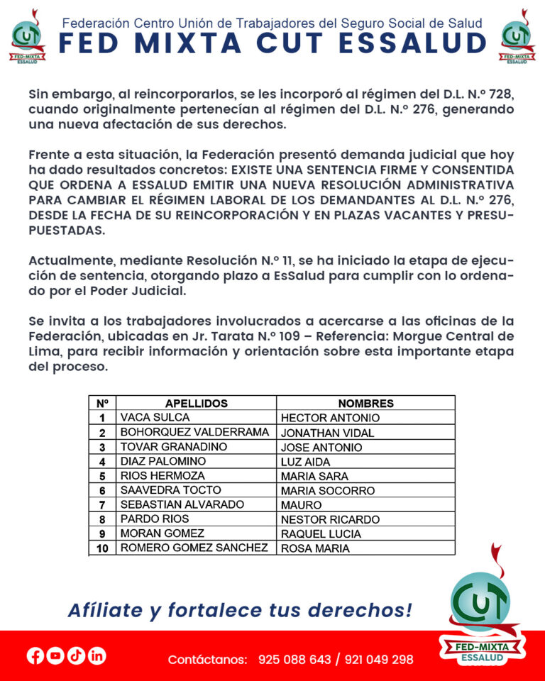 SE ordena cambio de regimen Post