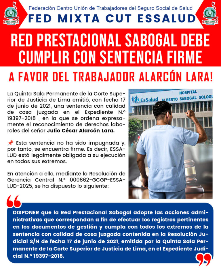 post Red prestacional debe cumplir con sentencia